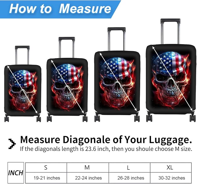 Luggage Cover Protector for 22-24 Inch Suitcases, TSA Approved Elastic Travel - Image 2