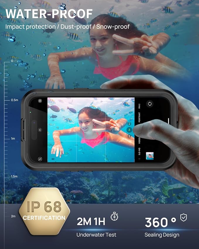 Lanhiem Magnetic for iPhone 16 Waterproof Case, Built-in Privacy Screen - Image 3