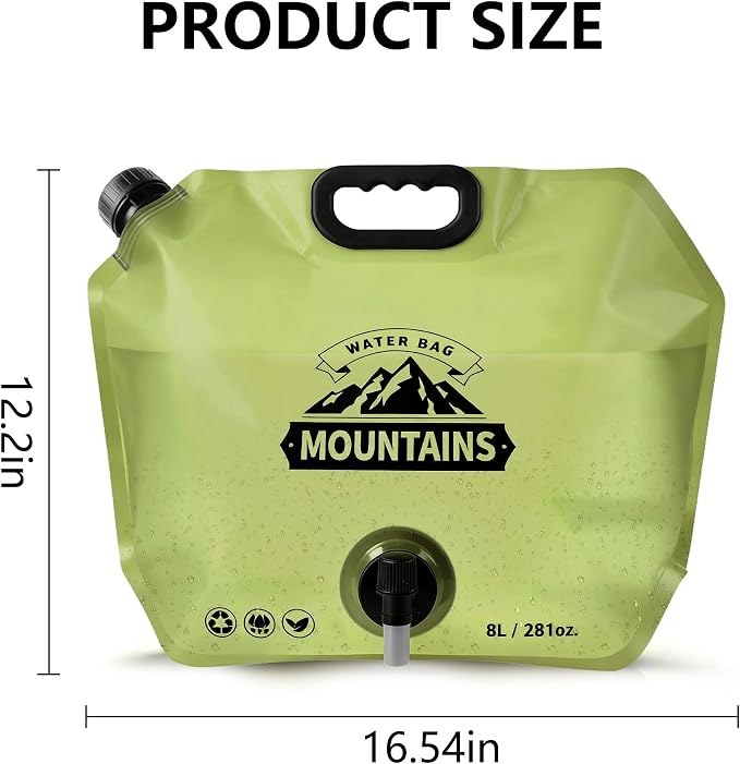 Collapsible 8L Water Storage Bag, BPA-Free Portable Folding Water Jug - Image 2