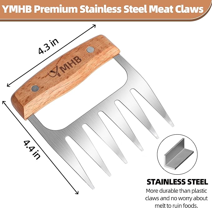 Metal Meat Shredder Claws - BBQ Grilling Gifts for Men & Women, Shredding Claws for Pulled Pork - Christmas Gifts for Dad, Father, Husband
