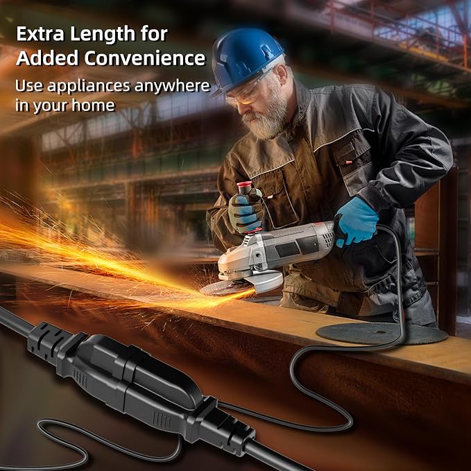 25 FT Outdoor Extension Cord Waterproof, 3-Prong Power Cord, 16 AWG SJTW - Image 6