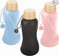 Collapsible Water Bottles 3 Pack, Leak Proof, Reuseable BPA Free Silicone by HighQualityBetterLife