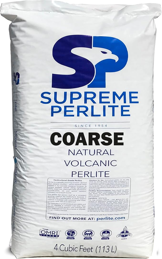 Supreme Horticulture Coarse Grade Perlite and Hydro Crunch Coco Coir Growing Media