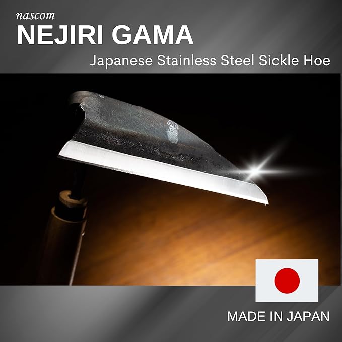 Premium Japanese Weeding Sickle Hand Hoe for Gardening - Ideal for Planting, Plowing, Digging & More - Durable, Ergonomic Design, and Sharp Blade for Effortless Work