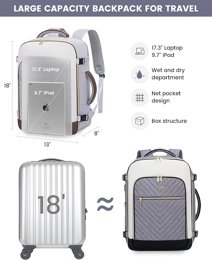 LOVEVOOK Large Travel Backpack for Women, TSA Carry on Backpack for Airplanes - Image 5
