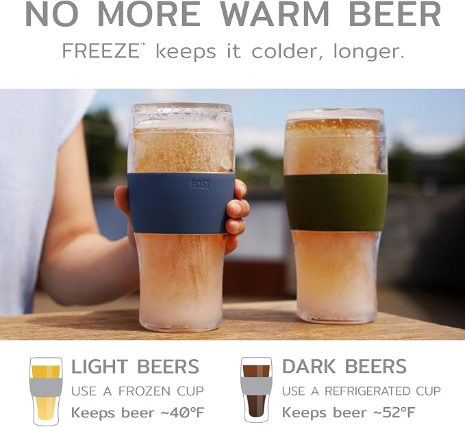 Host FREEZE Beer Glasses, Frozen Brew Mugs, Freezable Pint Glass Set, Insulated - Image 3