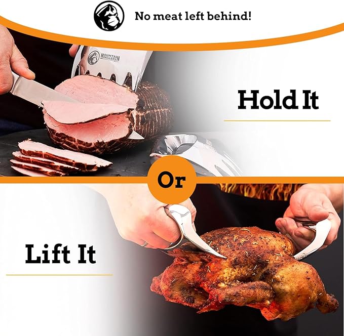 Meat Claws Meat Shredder for BBQ - Perfectly Shredded Meat, These Are The Meat Claws You Need - Best Pulled Pork Shredder Claw x 2 For Barbecue, Smoker, Grill (Solid Metal)