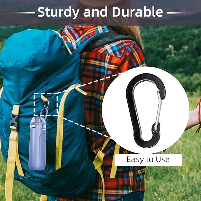 12pcs Aluminum Small Carabiner Clip, 2 Inch Carabiner Keychain Clasp Spring D - Image 5