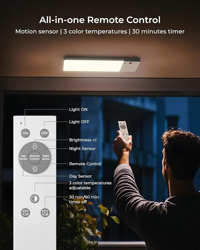 FULEN 2 Pack Rechargeable Motion Sensor Ceiling Light Upgraded, Cordless Closet - Image 3