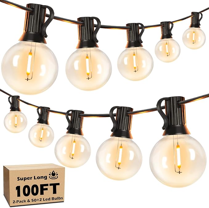 100FT LED Outdoor String Lights Patio Light by Brightever