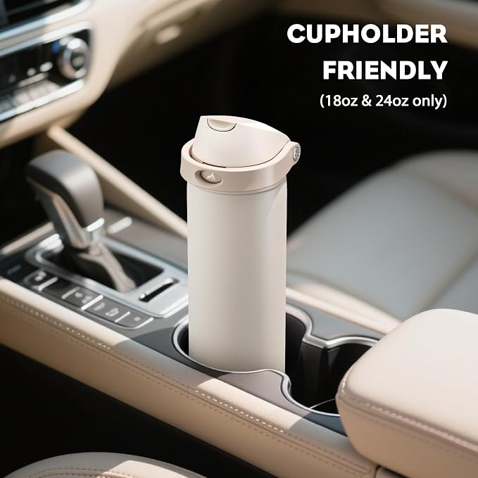 POWCAN 24 oz Insulated Water Bottle: 2-in-1 Push-Button Spout & Quick-Flip Straw - Image 5