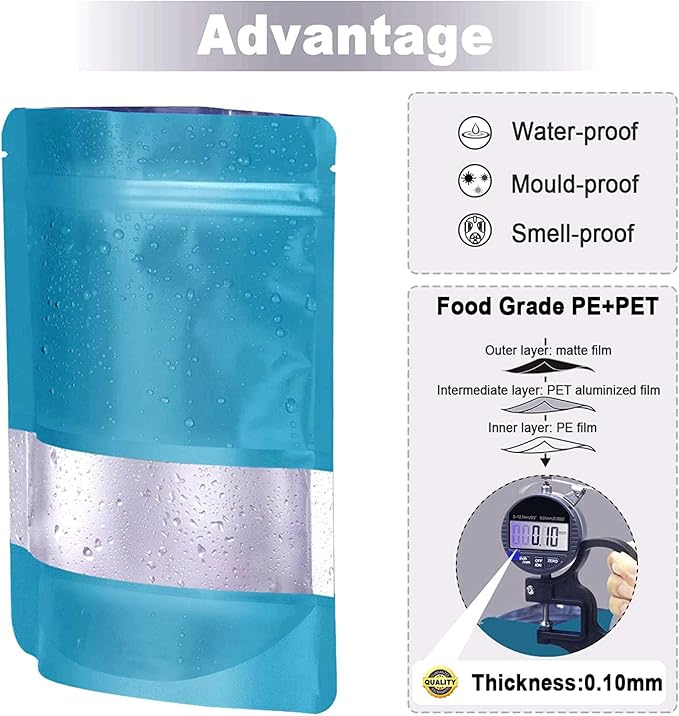 5.9"x8.6" 120pcs Mylar Bags for Food Storage, Smell Proof Bags - Image 5
