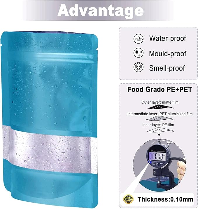 5.5"x7.8" 120pcs Mylar Bags for Food Storage, Smell Proof Bag - Image 5