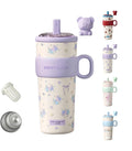 21oz Cute Bear Car Cup with Straw & Cap, Leak-Proof Portable Mug with Tea by Unknown