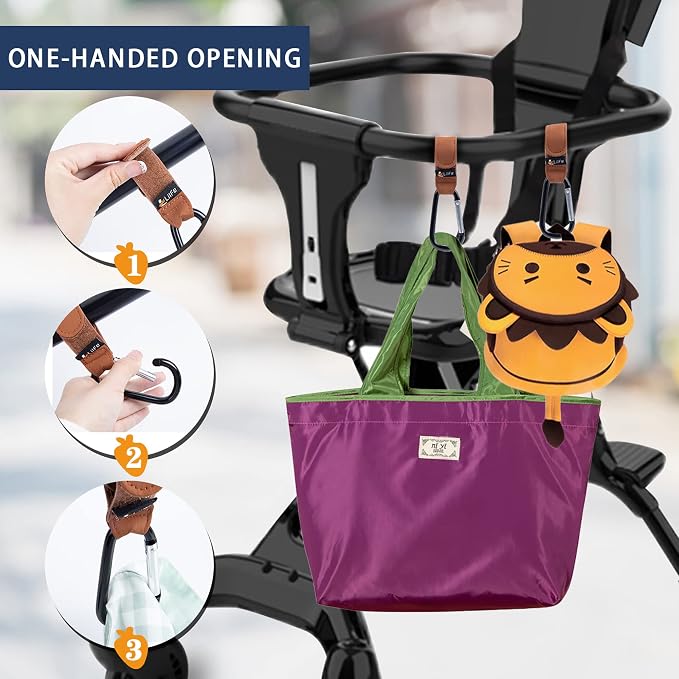 6 Pcs Baby Stroller Hooks for Hanging | Multipurpose Stroller Straps - Image 5