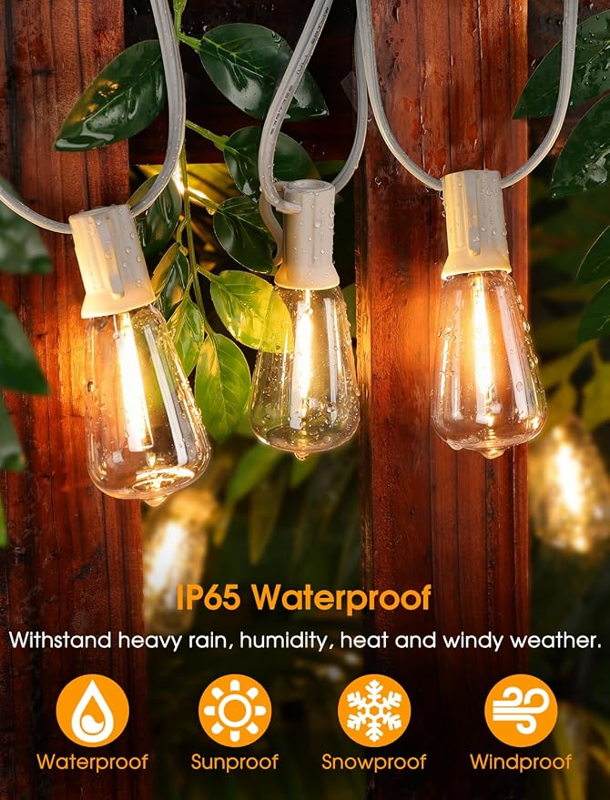 Larkvue 25FT Outdoor String Lights, Patio Lights - Image 4