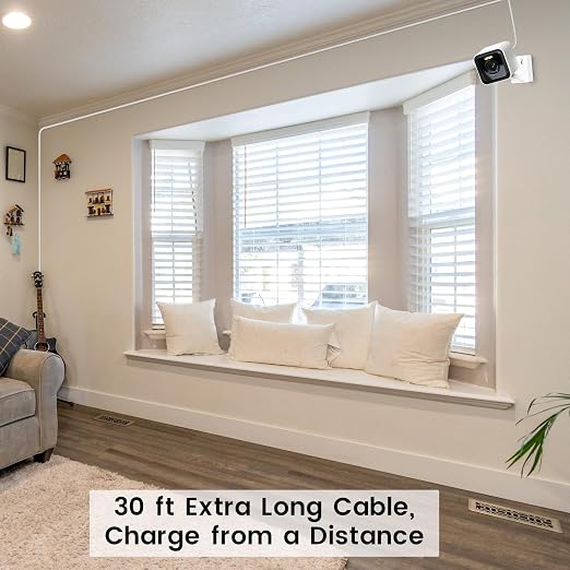 30 ft Extension Cable for WYZE Cam Pan V3, 90 Degree Micro to USB Power Cord - Image 4