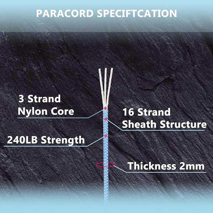 Paracord 240lb - Diameter 2mm Micro Utility Cord -3 Strand Parachute Spool Cord - Image 3