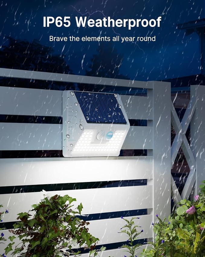 vighep 4 Pack Solar Fence Lights Waterproof, Motion Sensor Deck Lights Outdoor - Image 5
