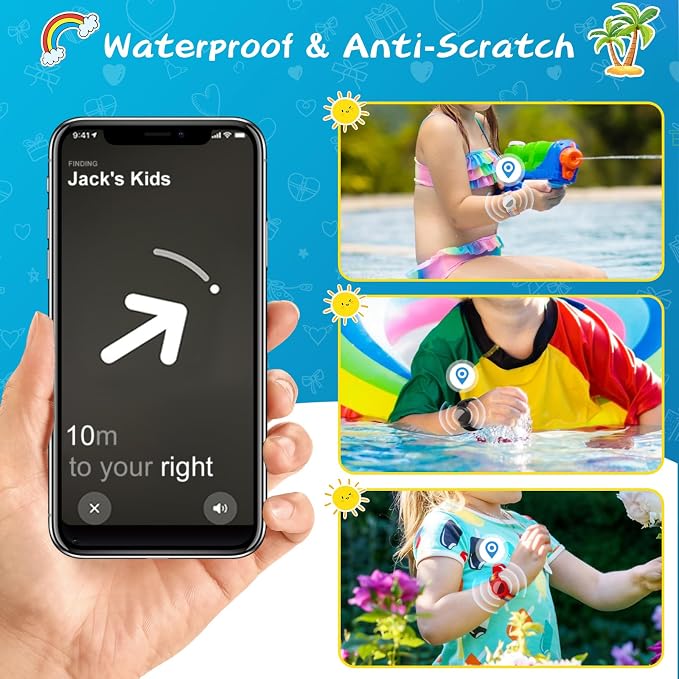 Waterproof Bracelet for Airtag Kids 4 Pack, Soft Nylon Hidden Air Tag Wristband - Image 4