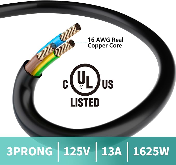 2 Way Power Cord Splitter Cable 6 Ft-3 Prong 1 to 2 Extension Cord-Outlet - Image 6