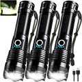 3 Pack Rechargeable LED Flashlights High Lumens, 000LM Super Bright Flashlight by MIXILIN