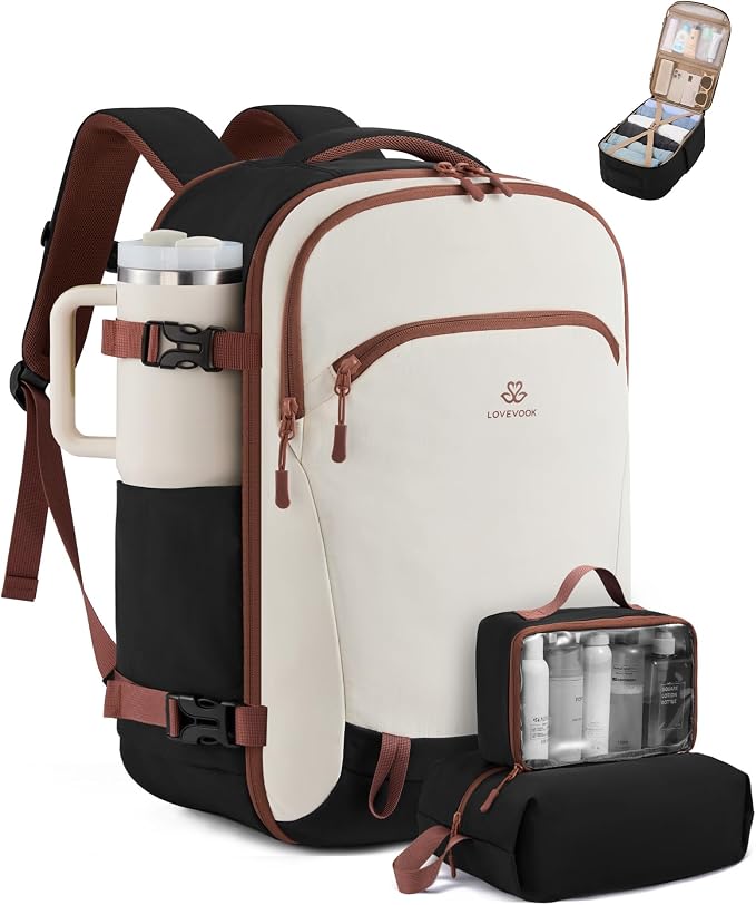 LOVEVOOK 50L Travel Backpack for Women, Airline Approved Carry On Backpack by LOVEVOOK