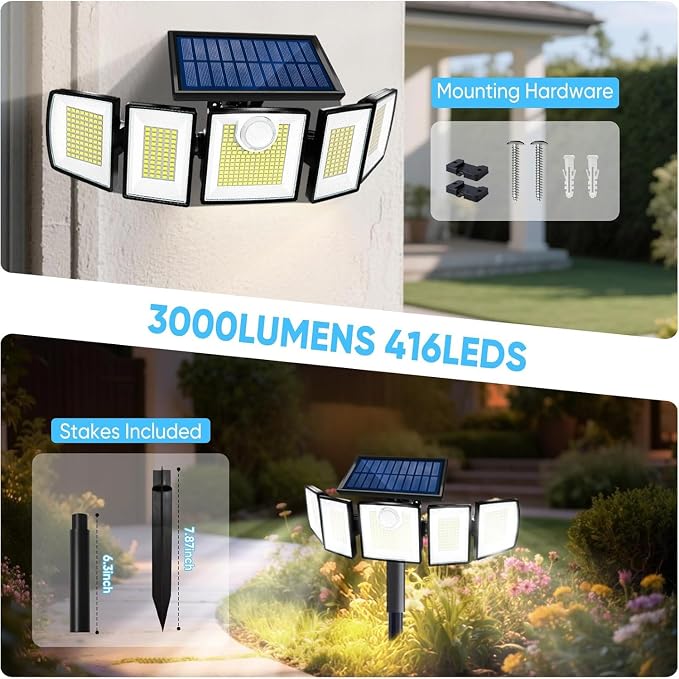 MDCMDCM Solar Lights Outdoor Waterproof Motion Sensor - Image 5