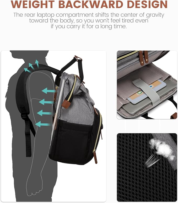 LOVEVOOK Laptop Backpack for Women, 15.6'' Waterproof Nurse Bag Teacher Work - Image 5