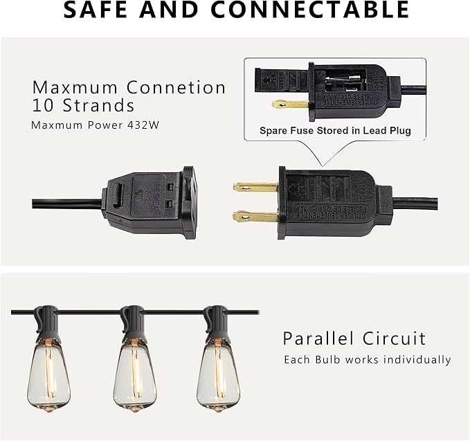 DAMAING Outdoor String Lights 150 FT Patio Lights String - Image 3