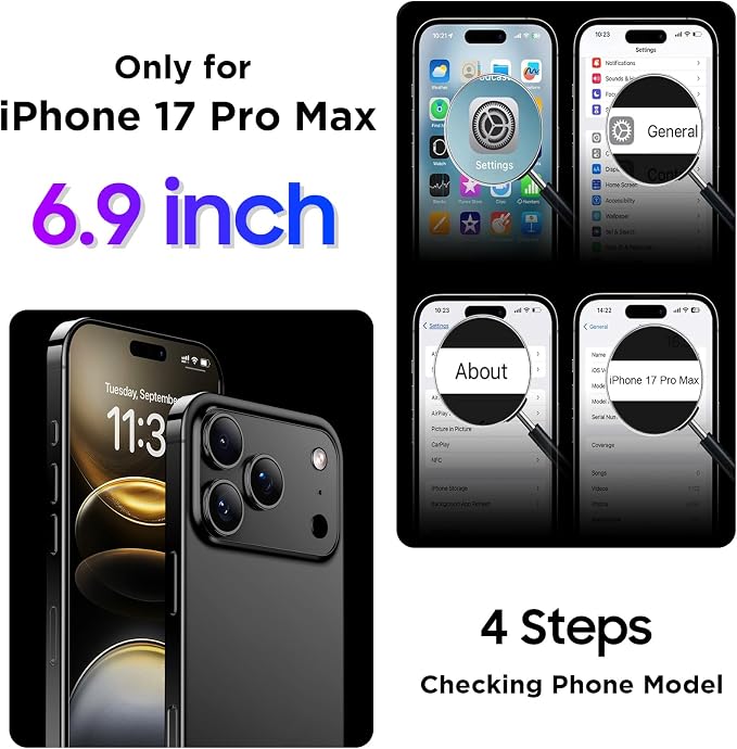 Temdan Compatible with iPhone 17 Pro Max Case, Waterproof Built-in Screen & - Image 8
