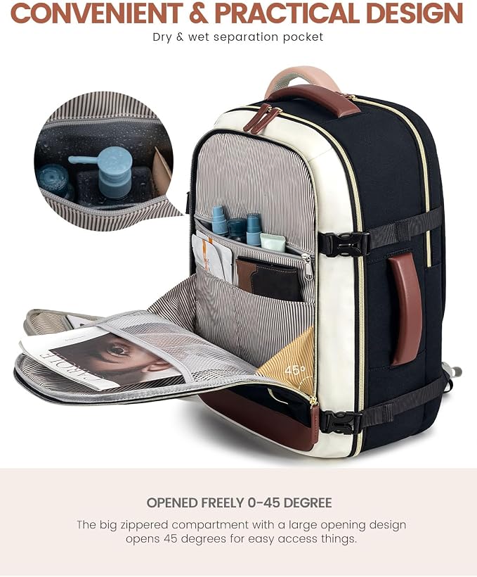 LOVEVOOK Carry On Backpack, 50L Large Travel Backpack - Image 8