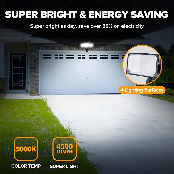 UME 49W LED Security Lights Motion Sensor Light Outdoor, 5000K Daylight - Image 2