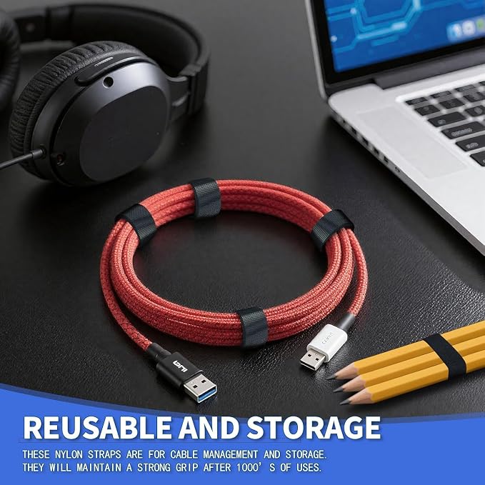 1/2In x 500Ft Reusable Cable Ties Hook and Loop Roll | Tie Down Straps - Image 3