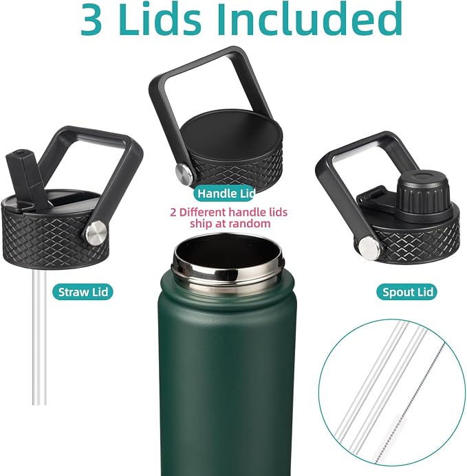 Konokyo 18 oz Insulated Water Bottle Stainless Steel Sport Bottles - Image 3