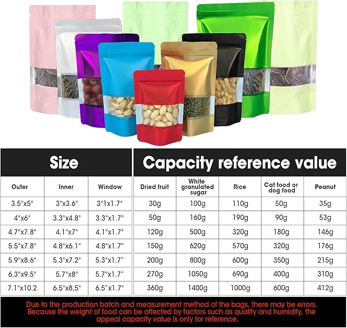 4"x6" 120pcs Mylar Bags for Food Storage, Smell Proof Bag - Image 2