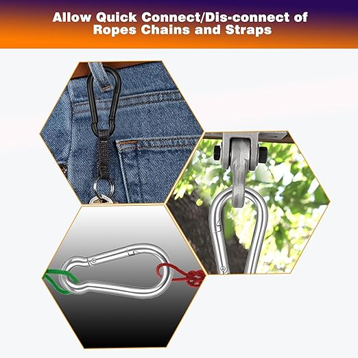 40PCS M4 Heavy Duty Carabiner Clip, 1.57Inch Snap Hook Quick Link Small - Image 6