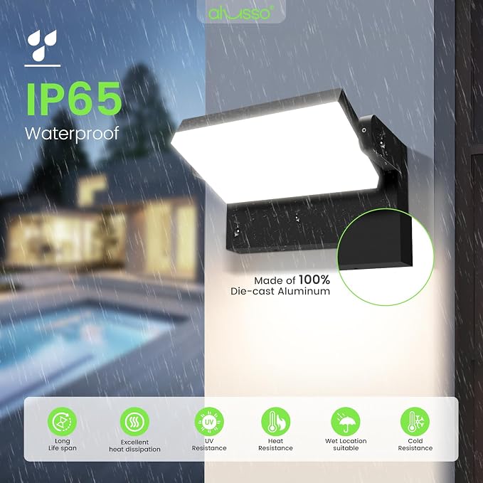 ALUSSO® 20W/40W/55W LED Flood Lights Outdoor, 360° Rotatable Outdoor Wall Light - Image 6