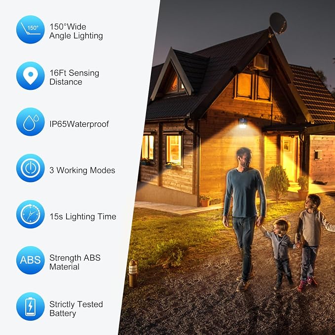 SEZAC Solar Lights Outdoor, 10 Pack Solar Motion Sensor Outdoor Lights - Image 2