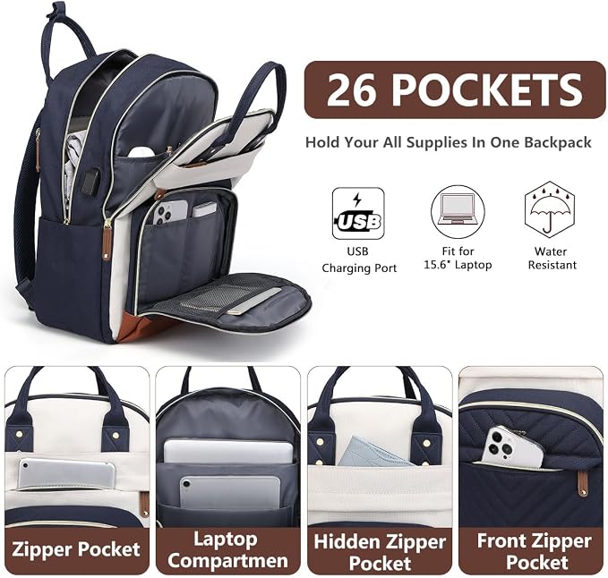 Laptop Backpack for Women Work Bookbag: 17.3 Inch College Backpacks - Image 2