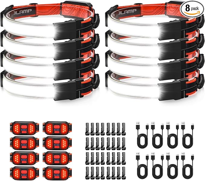 LED Headlamp Flashlight 8Packs, 1000L 230° Broadbeam Headlight, USB by Spriak%E5%93%81%E7%89%8C%E6%97%97%E8%88%B0%E5%BA%97