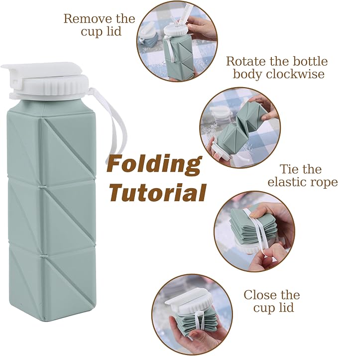 EOBTAIN Blue Collapsible Water Bottle - Image 8