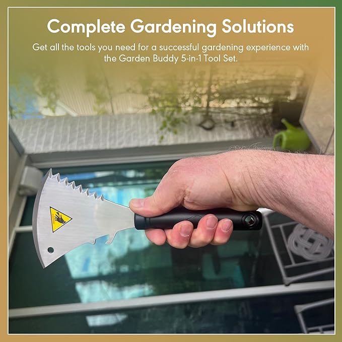 Garden Tool - Yard Tool - Lawn Care - Unique Design - Multifunctional - Hand Garden Tool - Cutting, Tilling, Digging, Weeding, Edging, Uprooting, Loosening Soil - All-in-oneTool Set - Stainless Steel