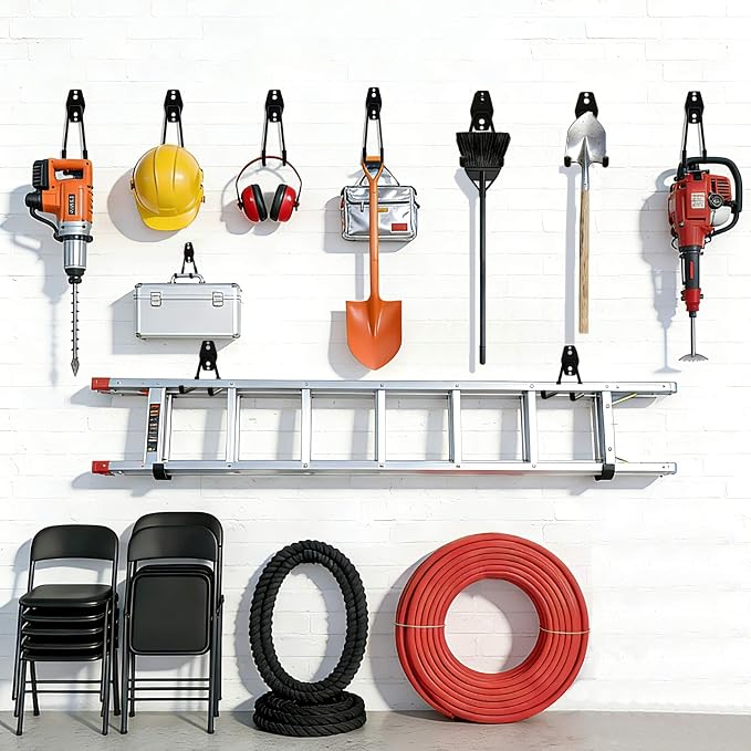 Garage Hooks Heavy Duty, 6 Pack Small Square Steel Garage Storage Hooks - Image 6
