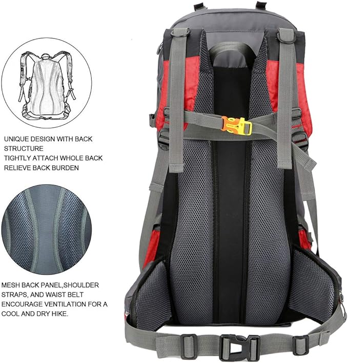 Bseash 60L Waterproof Hiking Camping Backpack - Image 7