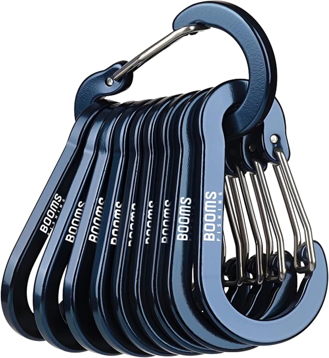 Booms Fishing CC5 Multi-Use Carabiner Clips, 10 Pack 2.3"/ 3.1" Caribeener Clips by BoomsFishing