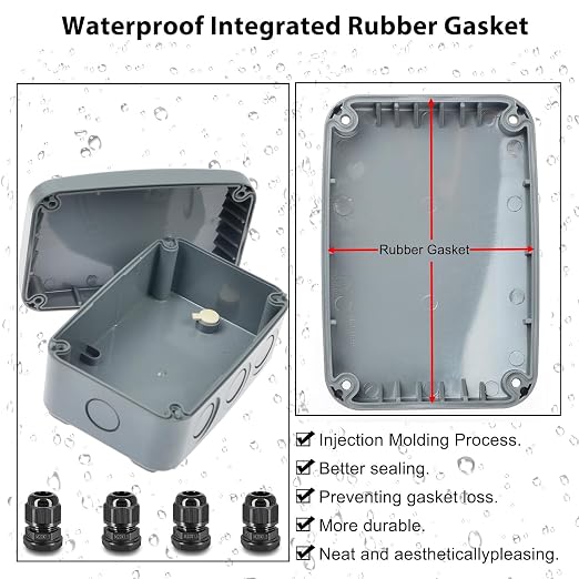Outdoor Junction Box, Nineleaf IP66 Weatherproof Electrical Project Boxes - Image 5