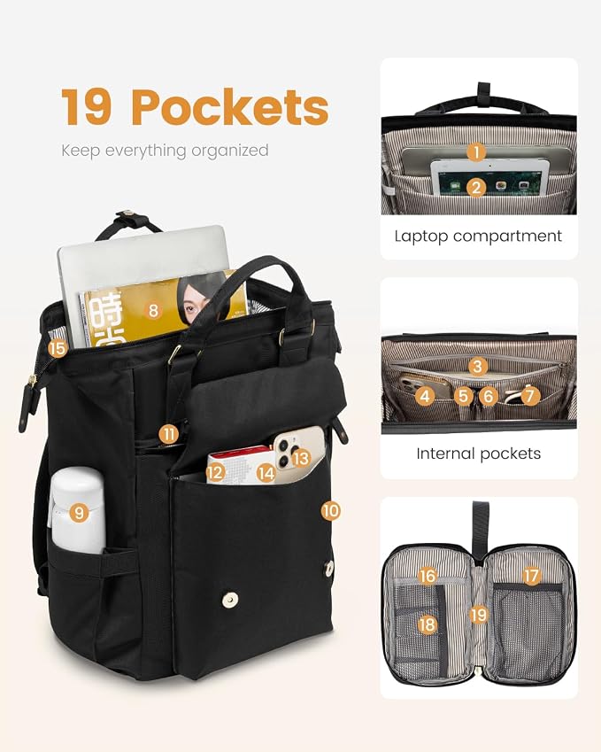 LOVEVOOK Laptop Backpack Women, Nurse Bags Teacher Work Backpack - Image 3