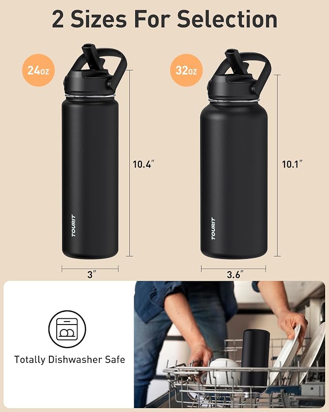 TOURIT 24 oz Insulated Water Bottle, Stainless Steel Water Bottles - Image 6