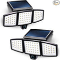Home Zone Security 2 Packs Solar Flood Lights Outdoor Motion Sensor 120 Degrees by HomeZoneLiving
